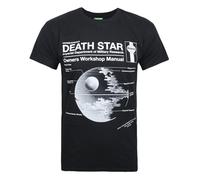 Star Wars Official Mens Haynes Manual Death Star T-Shirt / S Black NS4939