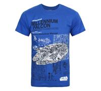 Star Wars Official Mens Haynes Millennium Falcon T-ShirtS Blue NS4745