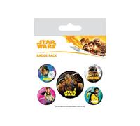 STAR WARS Official Pin Backed Badge Pack HAN SOLO Movie