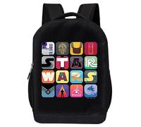 STAR WARS Officially Licensed Backpack For Boys Durable Polyester Laptop Sleeve Adjustable Straps 17" H x 12" W x 6" D, Logo 4, L, Star Wars Backpack