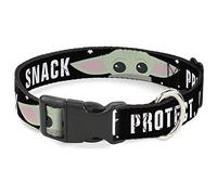 Star Wars Pet Collar, Dog Collar Plastic Buckle, Star Wars The Child Chibi Face Protect Attack Snack, 9.5 to 13 Inches 1.0 Inch Wide