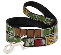 Star Wars Pet Leash, Dog Leash, Star Wars Boba Fett Utility Belt Bounding Tan, 6 Feet Long 0.5 Inch Wide