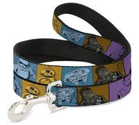 Star Wars Pet Leash, Dog Leash, Star Wars The Force Awakens Character and Icons Multi Color, 4 Feet Long 0.5 Inch Wide