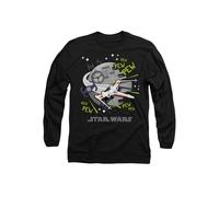 Star Wars Pew Pew XWing Long Sleeve T-Shirt, Black | Size: Medium Star Wars Black M