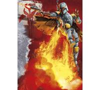 STAR WARS photo WALLPAPER Boba Fett huge size 72x100inch red orange teen bedroom
