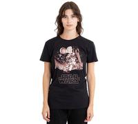 Star Wars Pink Vintage Poster Ladies T Shirt, Black, Large