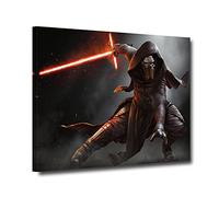 Star Wars Poster - The Force Awakens Kylo Ren Wall Aesthetic Poster Framed and Stretched HD Art Painting Artwork Home Wall Decoration Ready Hang in Living Room Bedroom (SW-7, 12 X 18 Inches)