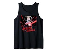 Star Wars Princess Leia Mom is a Rebel Tank Top, Men, Black, Medium
