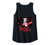Star Wars Princess Leia Mom is a Rebel Tank Top, Women, Black, Large