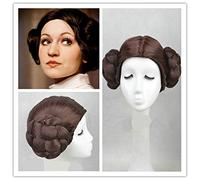 Star Wars Princess Leia Organa Solo Wig Short Brown Cosplay Hair With Two Buns cosplay costume