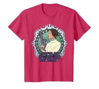 Star Wars Princess Leia Stained Glass Cartoon Profile T-Shirt