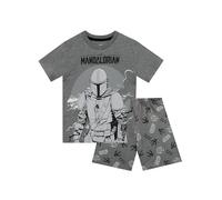 Star Wars Pyjamas Boys | The Mandalorian Short Pyjama Set For Kids | Short Cotton Pyjamas For Boys | Grey 9-10 Years