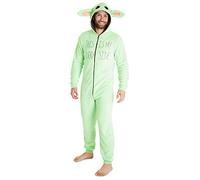 Star Wars Pyjamas For Men Women, Baby Yoda Mens Fleece Onesies, Halloween Costumes For Adults, The Mandalorian The Child Fluffy Pyjamas, Gifts For Men Women (Green, 3XL)