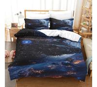 Star Wars Quilt Cover Duvet Cover Comforter Covers 3D Printed Death Star for Boys Girls Bedding Set with Pillow Cases Soft Microfiber with Zipper Closure 3 Pieces Single（140x200cm）