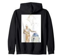 Star Wars R2-D2 and C-3PO Spring Cherry Blossoms Sakura Art Zip Hoodie