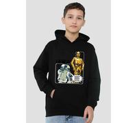 Star Wars R2D2 And C3Po Manga Droids Youth Kids Pull-Over Hoodie, Black Disney Black 12-13 Years