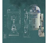 Star Wars "R2D2 Blueprint Canvas Print, Multi-Colour, 40 x 40cm