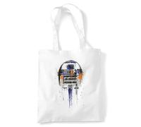 Star Wars R2D2 Graffiti Grocery Travel Reusable Tote Bag, White, 38X42Cm