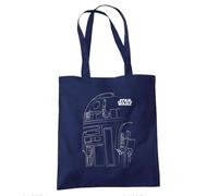 Star Wars R2D2 Lines Grocery Travel Reusable Tote Bag, Navy, 38X42Cm