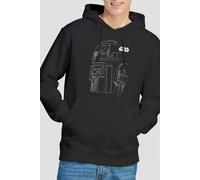 Star Wars R2D2 Outline Hoodie in Black | Size: Medium Star Wars Black M