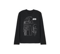 Star Wars R2D2 Outline Long Sleeve T-Shirt in Black | Size: Medium Star Wars Black M