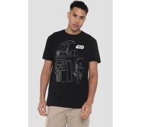 Star Wars R2D2 Outline T-Shirt In Black Black 5XL