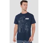 Star Wars R2D2 Outline T-Shirt in Navy | Size: 4XL Star Wars Navy 4XL