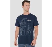 Star Wars R2D2 Outline T-Shirt in Navy | Size: Large Star Wars Navy L