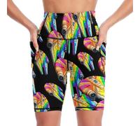 Star Wars Rainbow Millennium Falcon Cycling Shorts Women Biker Short Yoga Leggings Casual Pants with Pockets S