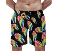 Star Wars Rainbow Millennium Falcon Swimming Shorts Men Swim Trunks Beach Board Shorts with Pockets S