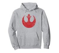 Star Wars Rebel Alliance Logo Weathered Dark Pullover Hoodie, Adult Unisex, Heather Grey, Large