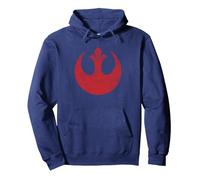 Star Wars Rebel Alliance Logo Weathered Dark Pullover Hoodie, Adult Unisex, Navy Blue, X-Large