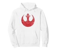 Star Wars Rebel Alliance Logo Weathered Dark Pullover Hoodie, Adult Unisex, White, Medium