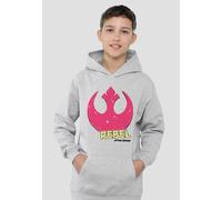 Star Wars Rebel Manga Logo Youth Kids Pull-Over Hoodie, Athletic Heather Disney Grey 7-8 Years