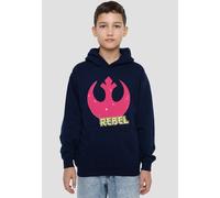 Star Wars Rebel Manga Logo Youth Kids Pull-Over Hoodie, Navy Disney Navy 7-8 Years