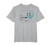 Star Wars Rebel X-Wing Starfighter Schematic T-Shirt, Men's Big and Tall, Heather Grey, 4X Tall
