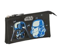 Star Wars Rebellion - Triple Pencil Case, Children's Pencil Case, Ideal for School Age Children, Comfortable and Versatile, Quality and Resistance, 22 x 3 x 12 cm, Black/White, M, Casual