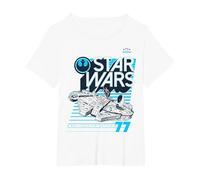 Star Wars Retro Falcon 77 T-Shirt, Women's Plus, White, 5X