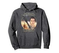 Star Wars Rey Close Up Pullover Hoodie, Adult Unisex, Dark Heather Grey, X-Large