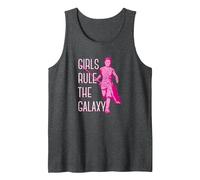 Star Wars Rey Running Pink Tone Girls Rule The Galaxy Tank Top, Men, Dark Heather Grey, XX-Large