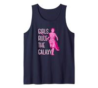 Star Wars Rey Running Pink Tone Girls Rule The Galaxy Tank Top, Men, Navy Blue, Large