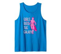 Star Wars Rey Running Pink Tone Girls Rule The Galaxy Tank Top, Men, Sapphire Blue, Medium