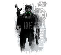 Star Wars Rogue One Death Trooper Grunge Maxi Poster, multicolour