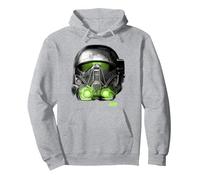 Star Wars Rogue One Death Trooper Helmet Pullover Hoodie, Adult Unisex, Heather Grey, Large