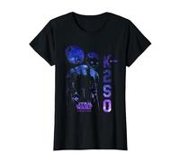 Star Wars Rogue One K-2SO Galaxy Print Graphic T-Shirt T-Shirt, Women, Black, Small