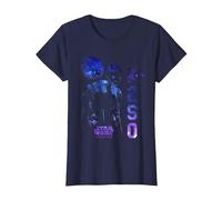 Star Wars Rogue One K-2SO Galaxy Print Graphic T-Shirt T-Shirt, Women, Navy Blue, Medium