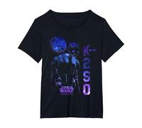 Star Wars Rogue One K-2SO Galaxy Print Graphic T-Shirt T-Shirt, Women's Plus, Black, 4X