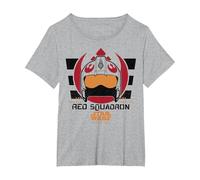 Star Wars Rogue One Red Squadron Logo T-Shirt, Women's Plus, Heather Grey, 4X