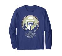 Star Wars Scout Trooper Camp Endor Long Sleeve T-Shirt, Adult Unisex, Navy Blue, Medium