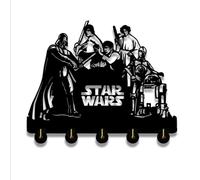 STAR WARS Shape Vertical Over the Door Organizer Rack Coats Caps Holder with 5 Hooks Strong Adhesive Sticker solid wood Hooks